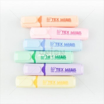 TEX ปากกาเน้นข้อความ TEX LITER Pastel 118 <1/6> คละสี